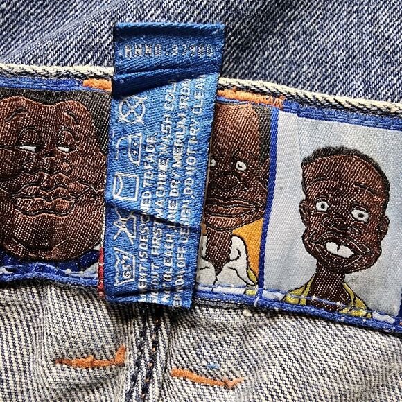 Platinum Fubu Jeans Fat Albert Streetwear Baggy Y2K HipHop Urban Junkyard Sz 40 - Picture 16 of 16